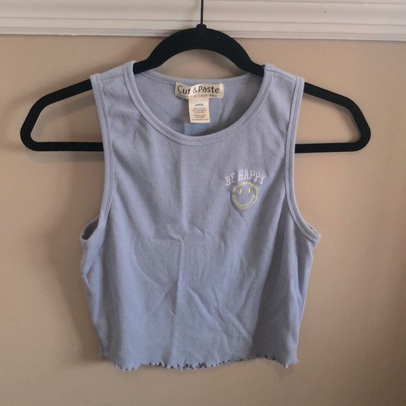 Light Blue Ribbed Tank - Picture 1 of 3